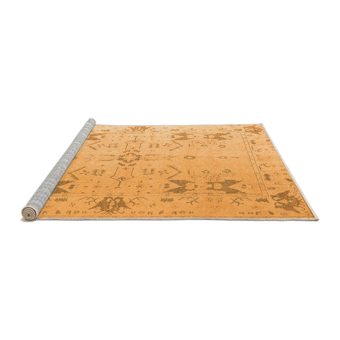 Sideview of Machine Washable Oriental Orange Traditional Area Rugs, wshabs5008org
