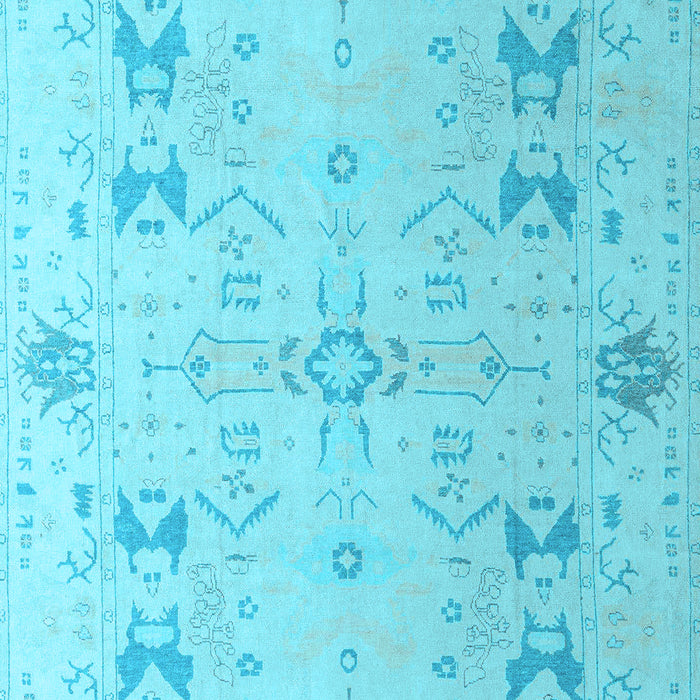 Machine Washable Oriental Light Blue Traditional Rug, wshabs5008lblu