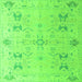 Square Oriental Green Traditional Rug, abs5008grn