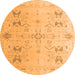 Round Oriental Orange Traditional Rug, abs5008org