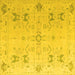 Square Machine Washable Oriental Yellow Traditional Rug, wshabs5008yw