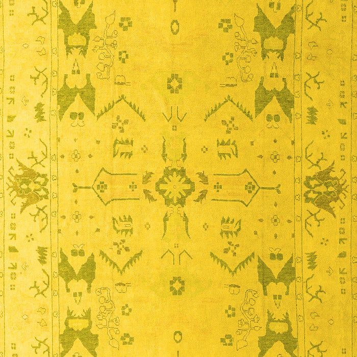 Machine Washable Oriental Yellow Traditional Rug, wshabs5008yw