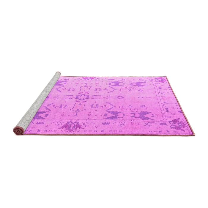 Sideview of Machine Washable Oriental Pink Traditional Rug, wshabs5008pnk