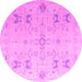 Round Oriental Pink Traditional Rug, abs5008pnk