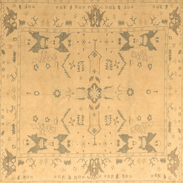 Square Machine Washable Oriental Brown Traditional Rug, wshabs5008brn