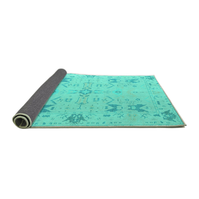Sideview of Oriental Turquoise Traditional Rug, abs5008turq