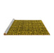 Sideview of Machine Washable Abstract Yellow Modern Rug, wshabs5009yw