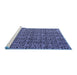 Sideview of Machine Washable Abstract Blue Modern Rug, wshabs5009blu