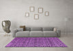 Machine Washable Abstract Purple Modern Area Rugs in a Living Room, wshabs5009pur