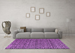 Machine Washable Abstract Purple Modern Area Rugs in a Living Room, wshabs5009pur