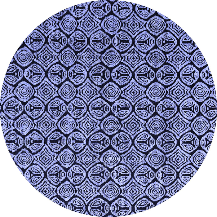 Round Abstract Blue Modern Rug, abs5009blu