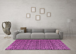 Machine Washable Abstract Pink Modern Rug in a Living Room, wshabs5009pnk