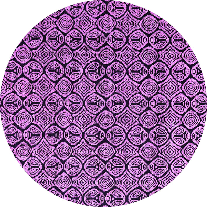 Round Abstract Purple Modern Rug, abs5009pur