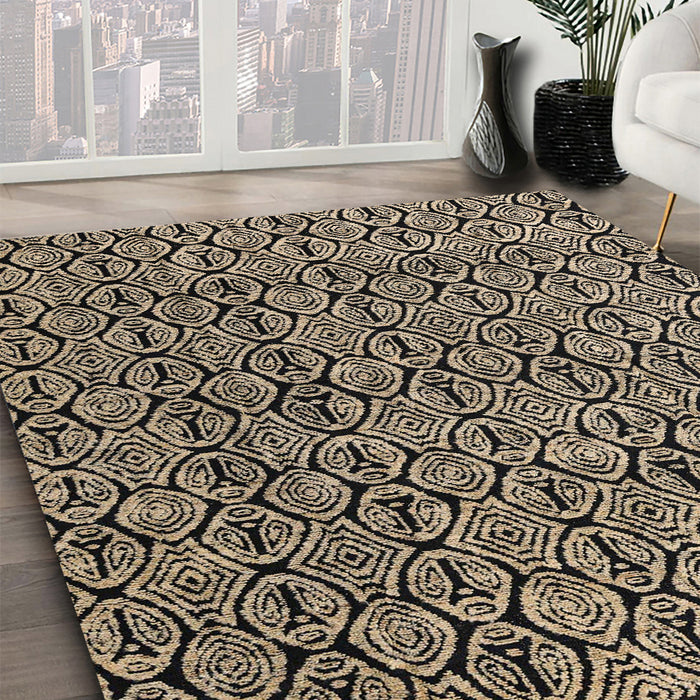 Abstract Brown Modern Rug in Family Room, abs5009