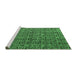 Sideview of Machine Washable Abstract Emerald Green Modern Area Rugs, wshabs5009emgrn