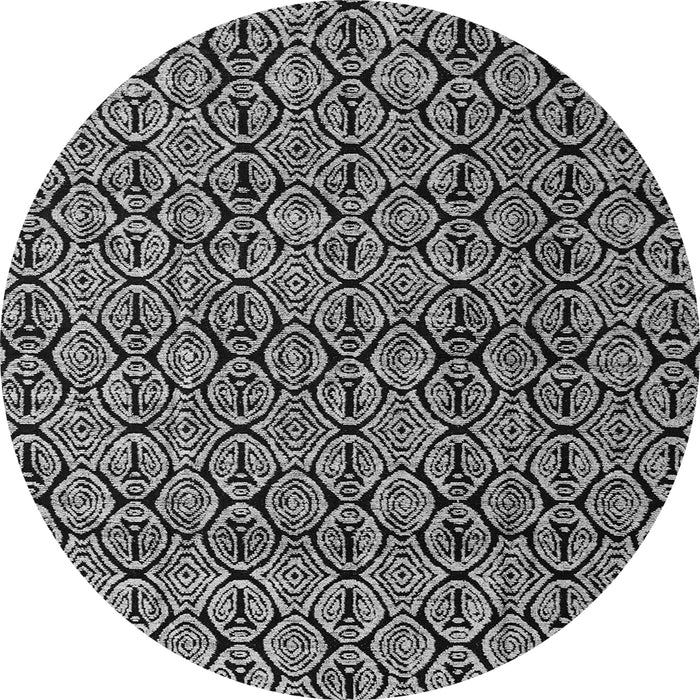 Round Machine Washable Abstract Gray Modern Rug, wshabs5009gry