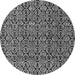 Round Machine Washable Abstract Gray Modern Rug, wshabs5009gry