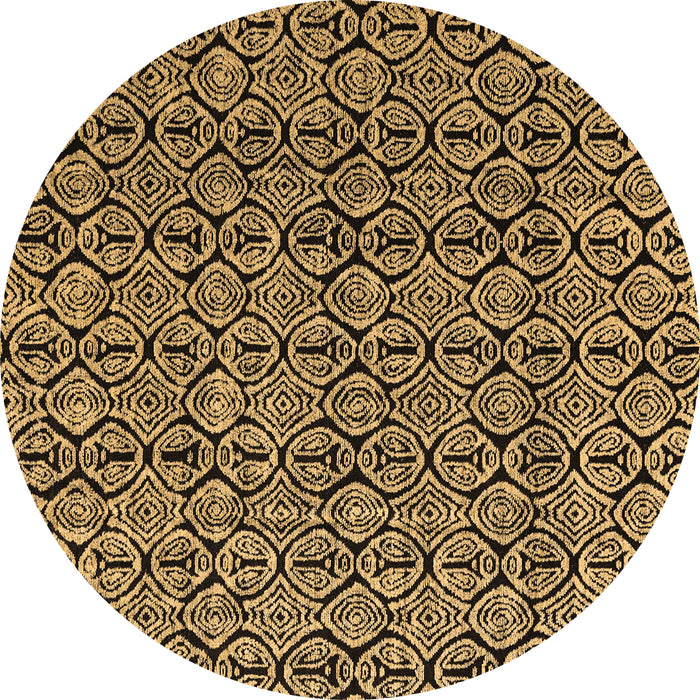 Round Machine Washable Abstract Brown Modern Rug, wshabs5009brn