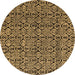 Round Abstract Brown Modern Rug, abs5009brn