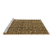 Sideview of Machine Washable Abstract Brown Modern Rug, wshabs5009brn