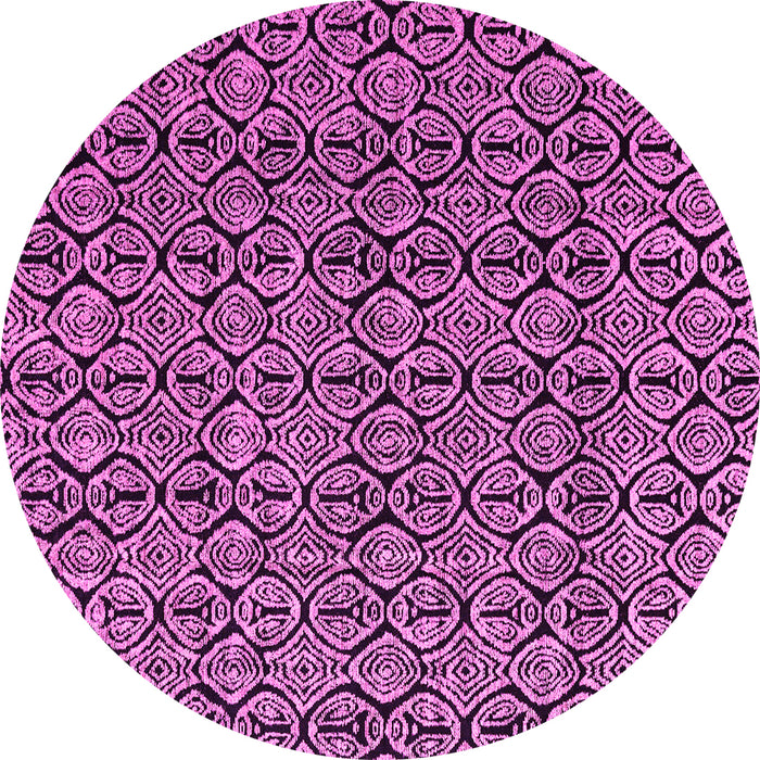 Round Abstract Pink Modern Rug, abs5009pnk