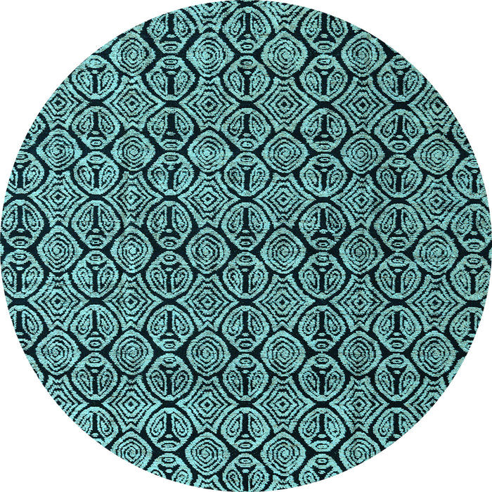 Round Machine Washable Abstract Light Blue Modern Rug, wshabs5009lblu