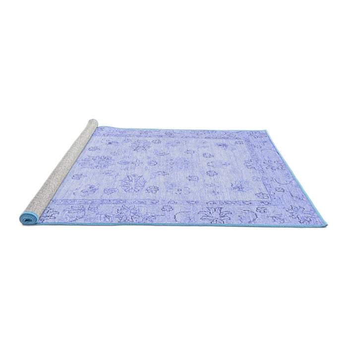 Sideview of Machine Washable Oriental Blue Traditional Rug, wshabs500blu