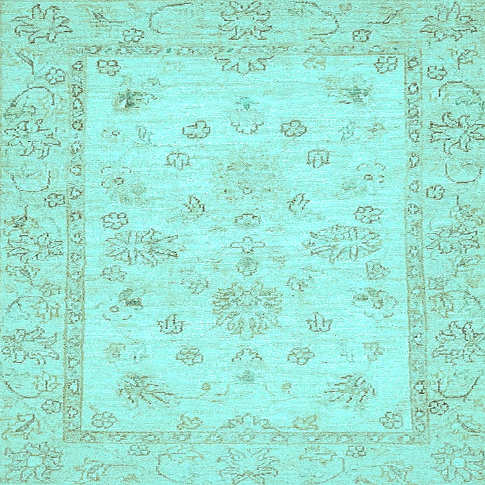 Square Oriental Light Blue Traditional Rug, abs500lblu