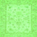 Square Oriental Green Traditional Rug, abs500grn