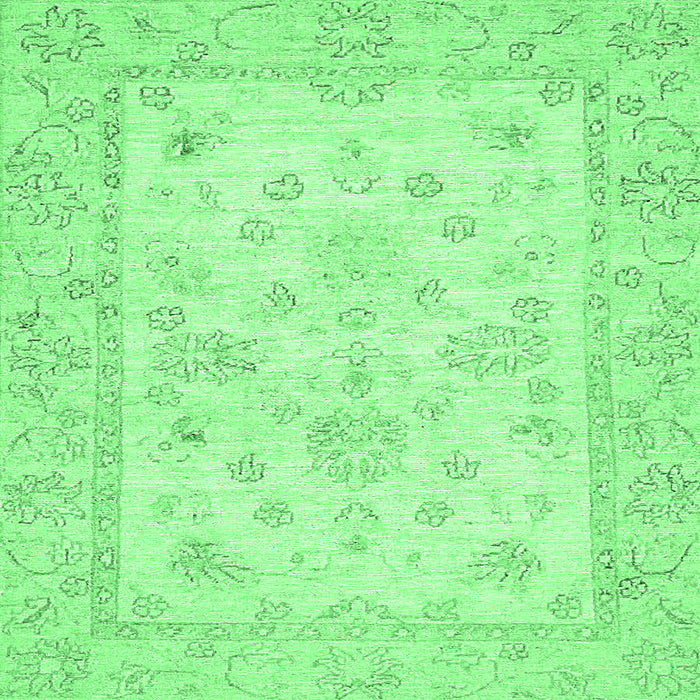 Square Oriental Emerald Green Traditional Rug, abs500emgrn