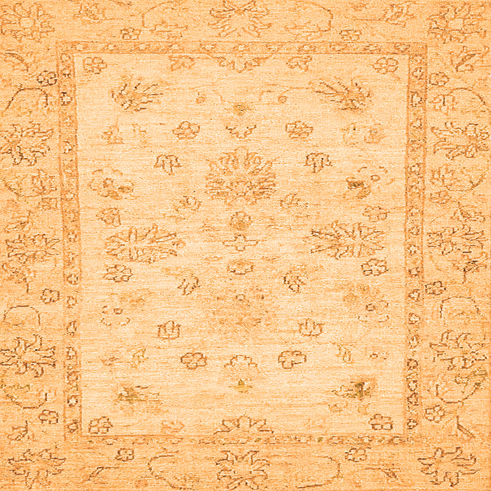 Square Machine Washable Oriental Orange Traditional Area Rugs, wshabs500org