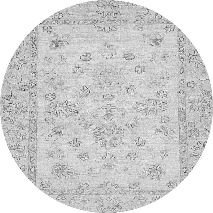 Round Oriental Gray Traditional Rug, abs500gry