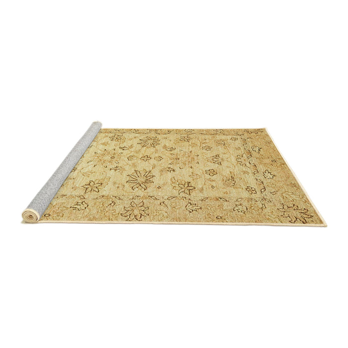Sideview of Machine Washable Abstract Yellow Rug, wshabs501