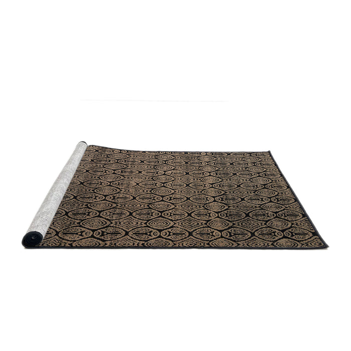 Sideview of Machine Washable Abstract Dark Almond Brown Rug, wshabs5010