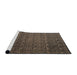 Sideview of Machine Washable Abstract Dark Almond Brown Rug, wshabs5010