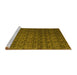 Sideview of Machine Washable Abstract Yellow Modern Rug, wshabs5010yw