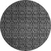 Round Machine Washable Abstract Gray Modern Rug, wshabs5010gry