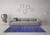 Machine Washable Abstract Blue Modern Rug, wshabs5010blu