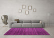 Machine Washable Abstract Pink Modern Rug in a Living Room, wshabs5010pnk