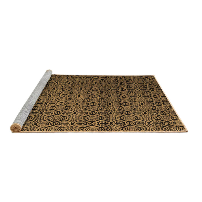 Sideview of Machine Washable Abstract Brown Modern Rug, wshabs5010brn