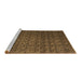 Sideview of Machine Washable Abstract Brown Modern Rug, wshabs5010brn