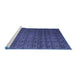 Sideview of Machine Washable Abstract Blue Modern Rug, wshabs5010blu