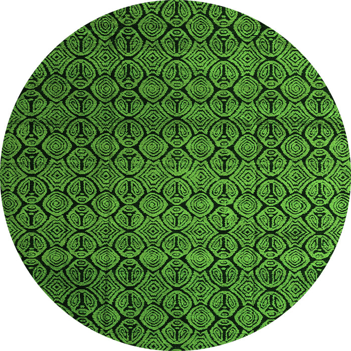 Round Abstract Green Modern Rug, abs5010grn