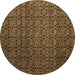 Round Machine Washable Abstract Brown Modern Rug, wshabs5010brn