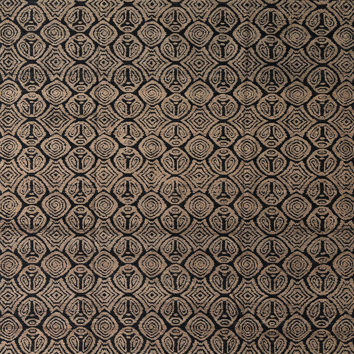Square Abstract Dark Almond Brown Modern Rug, abs5010