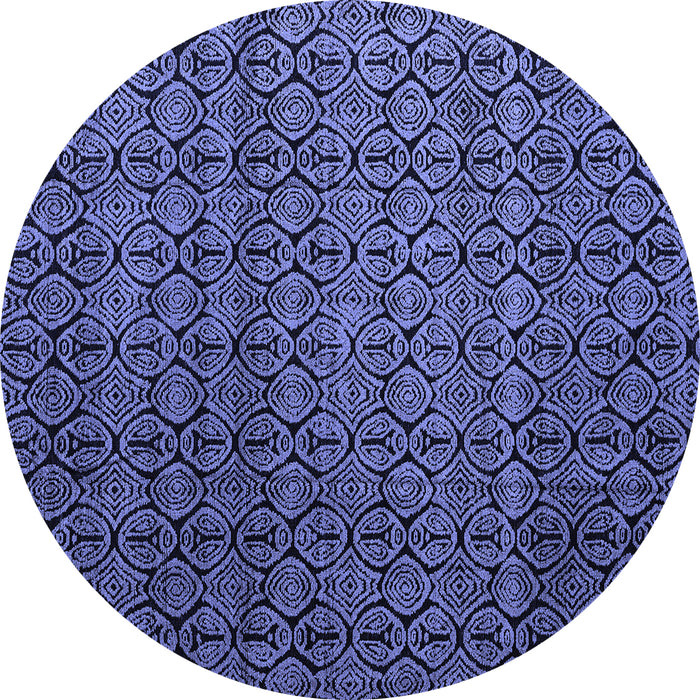 Round Abstract Blue Modern Rug, abs5010blu