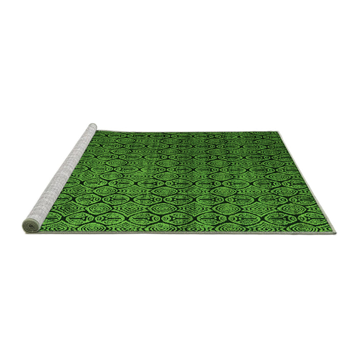 Sideview of Machine Washable Abstract Green Modern Area Rugs, wshabs5010grn