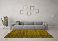 Machine Washable Abstract Yellow Modern Rug, wshabs5010yw