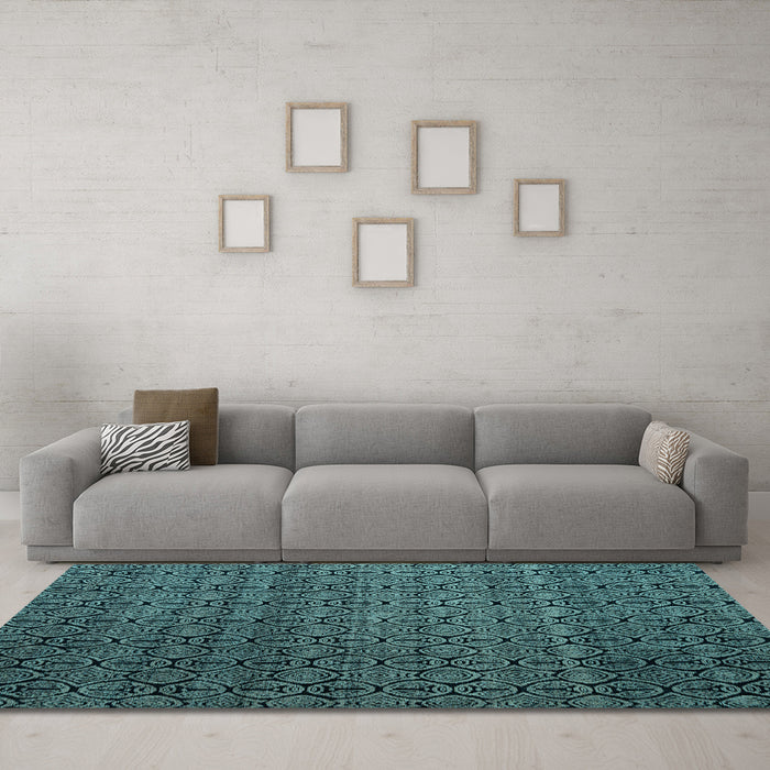 Machine Washable Abstract Light Blue Modern Rug in a Living Room, wshabs5010lblu
