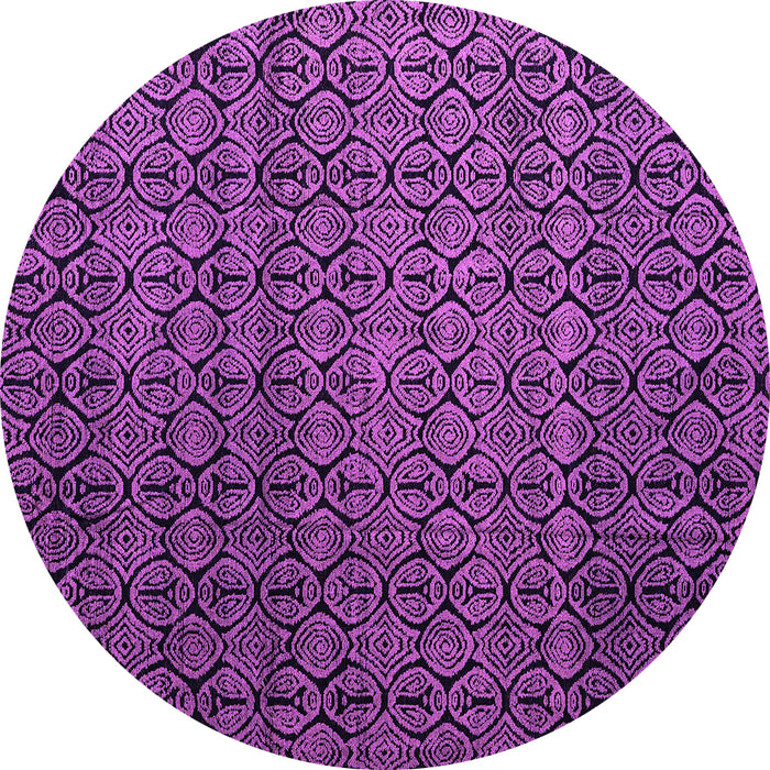 Round Machine Washable Abstract Purple Modern Area Rugs, wshabs5010pur